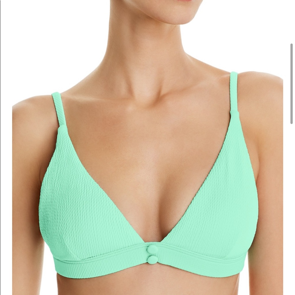 Red Carter Textured Triangle Bikini Top - image 1